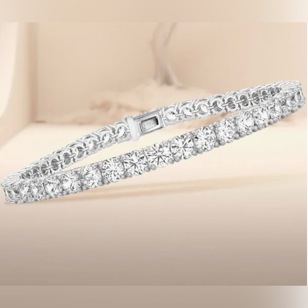 18k Gold & Sterling Silver Moissanite Tennis bracelet